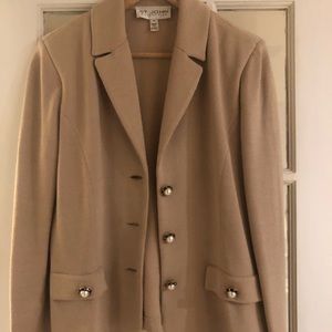 St John Tan Santana Knit Blazer